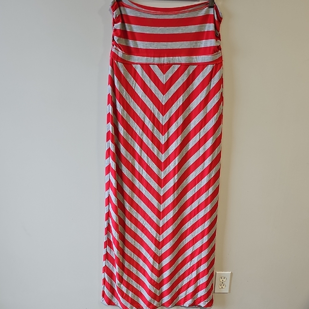 Guess Red and Gray Striped Dress